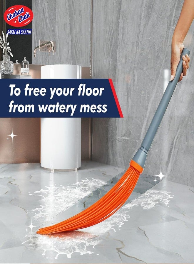 Chakaa chak Chakaachak Long Handle Kharata (Pack of 2) | Orange Indian Plastic Jharu with 60 Sticks | Durable & Washable Floor Cleaning Brush | Broom for Home, Kitchen, Bathroom & Outdoor Use | Easy Grip Handle - Image 4